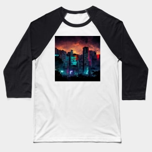 Cyberpunk Night City Baseball T-Shirt